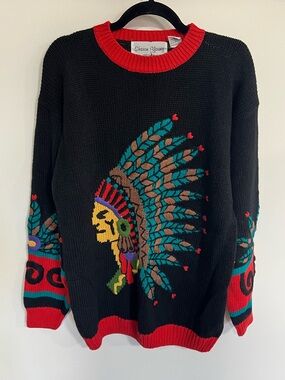 Vintage Sharon Young Native American Chunky Knit Sweater